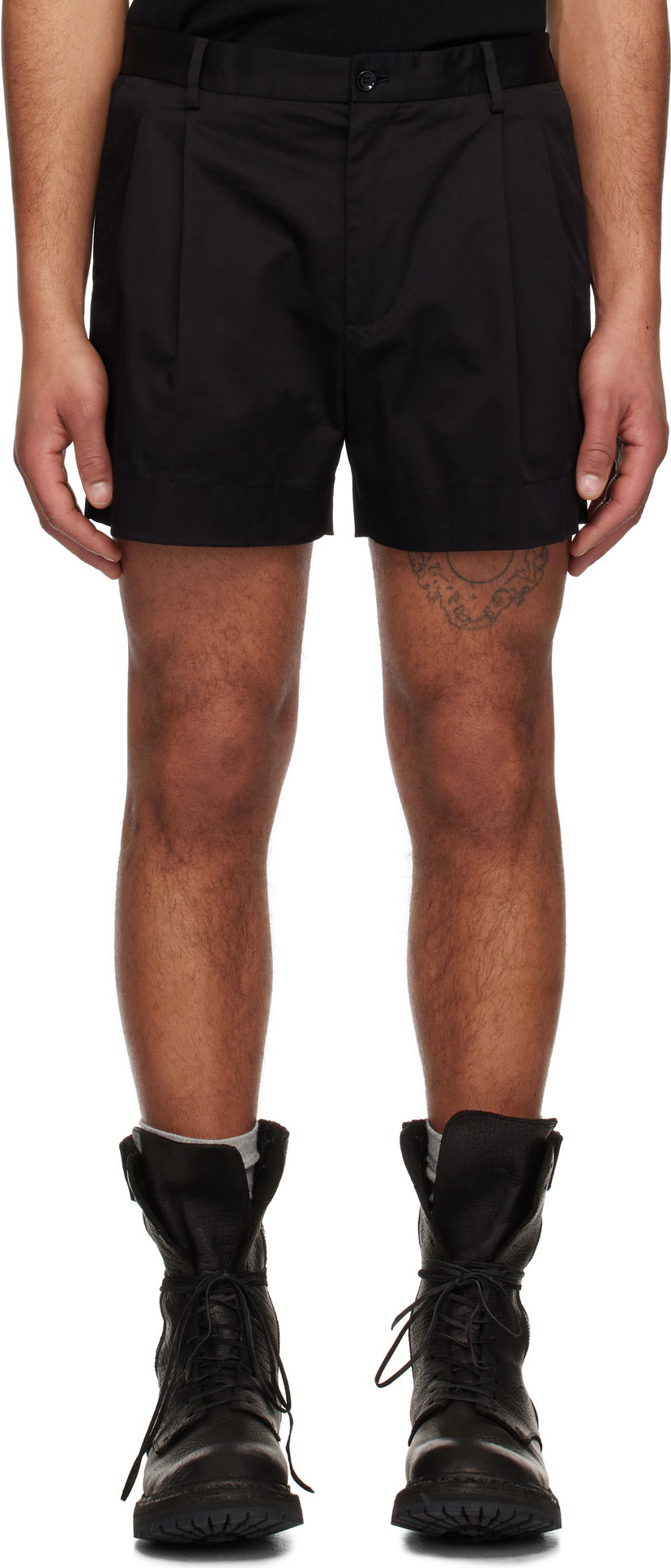 Kratke hlače Dolce & Gabbana Dolce&Gabbana Cotton Gabardine Shorts Crna | GP0X9TFUFNV