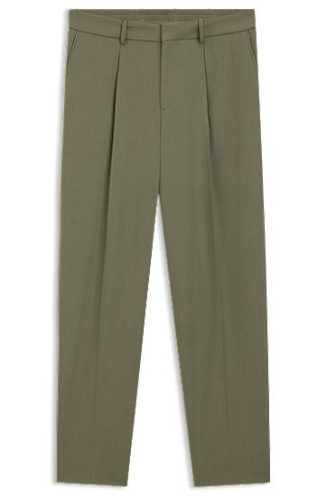 Hlače BOSS Relaxed Fit Stretch Trousers Zelena | 50546294