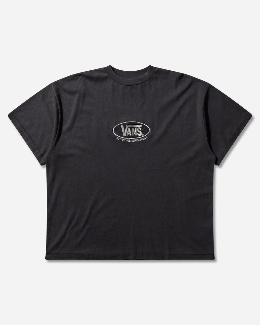 Majica kratkih rukava Vans Act of Disagreement Oval Logo Washed T-Shirt Crna | VN000TR3EMQ1