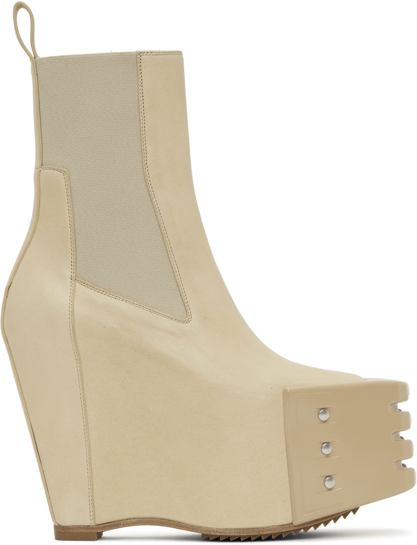 Odjeća Rick Owens Rick Owens Hollywood Grilled Wedge Beatle Chelsea Boots Bež | RP01E7848 LBHGR