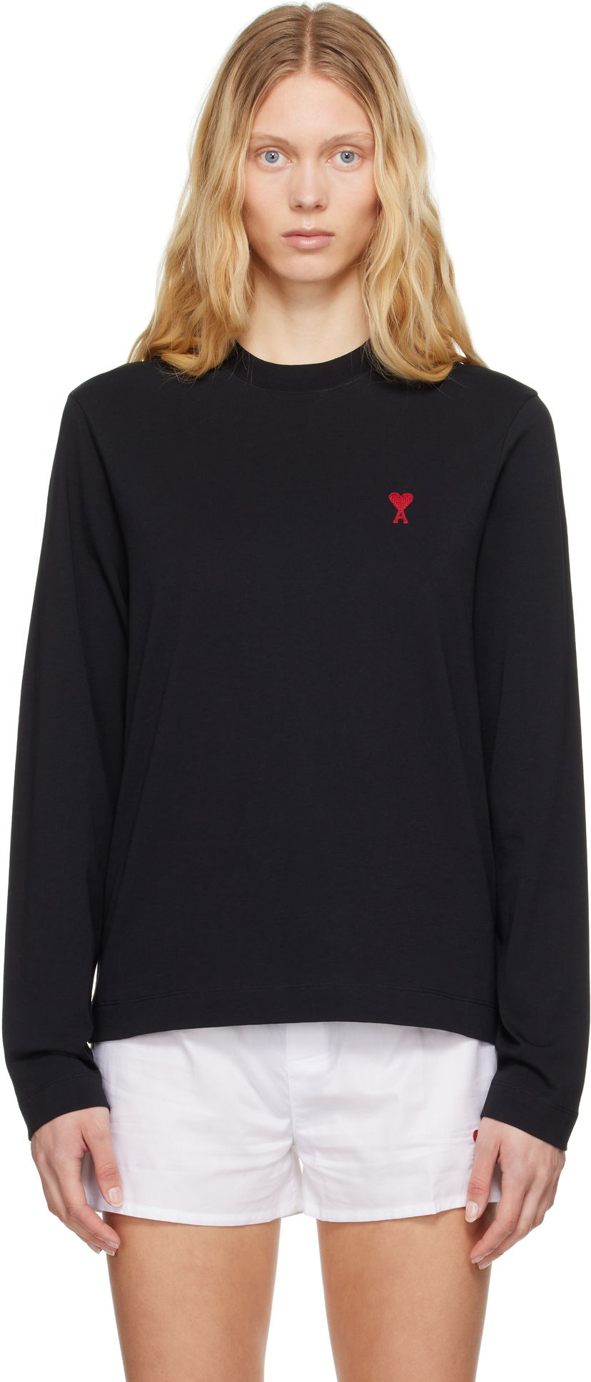 Majica kratkih rukava AMI AMI de Coeur Long Sleeve T-Shirt Crna | BFUTS235.724