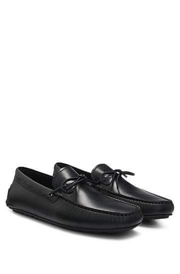 Odjeća i dodaci BOSS Leather Moccasins with Driver Sole Crna | 50541771