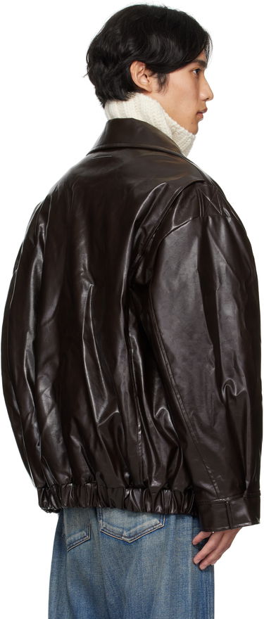 Jakna Maison Margiela MM6 Maison Margiela Sports Faux-Leather Jacket Smeđa | SH0AM0065 M35465, 2