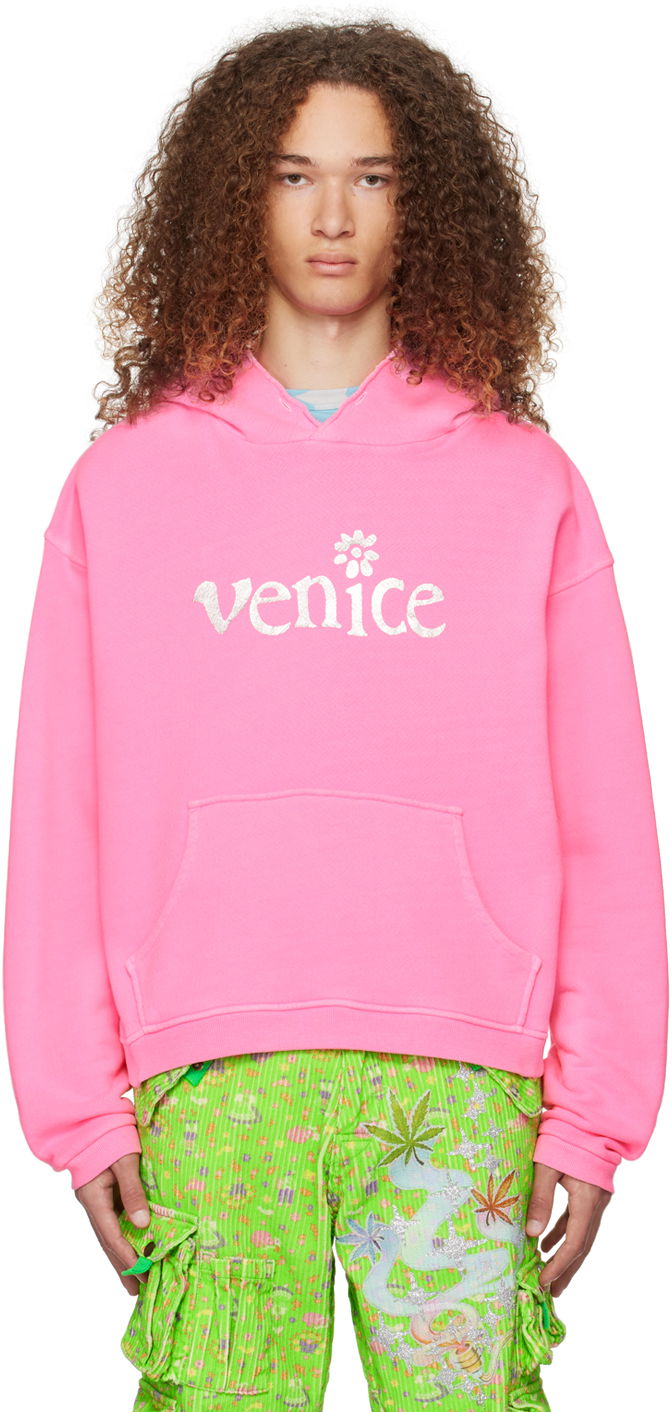 Dukserice ERL Venice Print Hoodie Ružičasta | ERL07T031