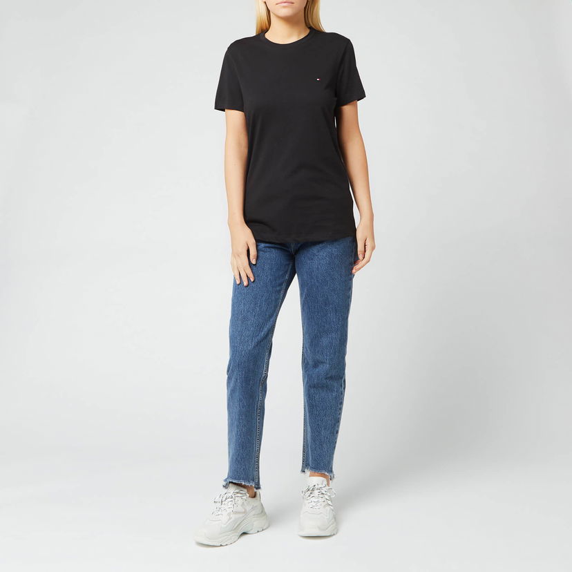Majica kratkih rukava Tommy Hilfiger Women's Heritage Crew Neck Crna | WW0WW22043017