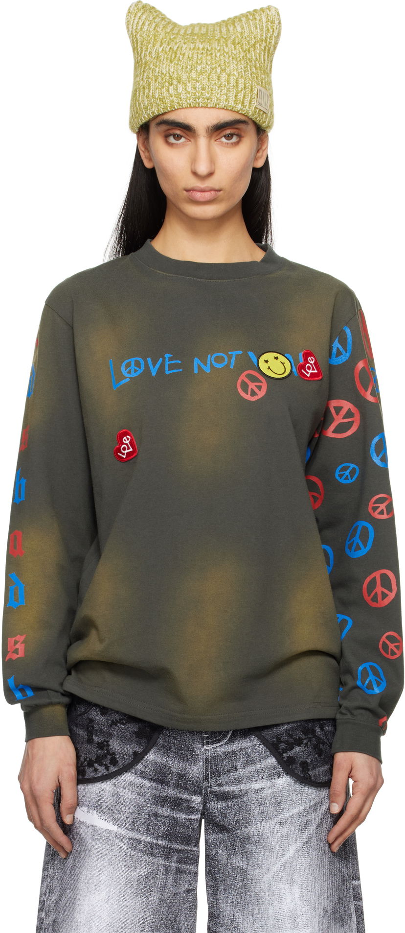 Majica kratkih rukava Andersson Bell Andersson Bell 'Love Not War' Long Sleeve T-shirt Zelena | atb1254u