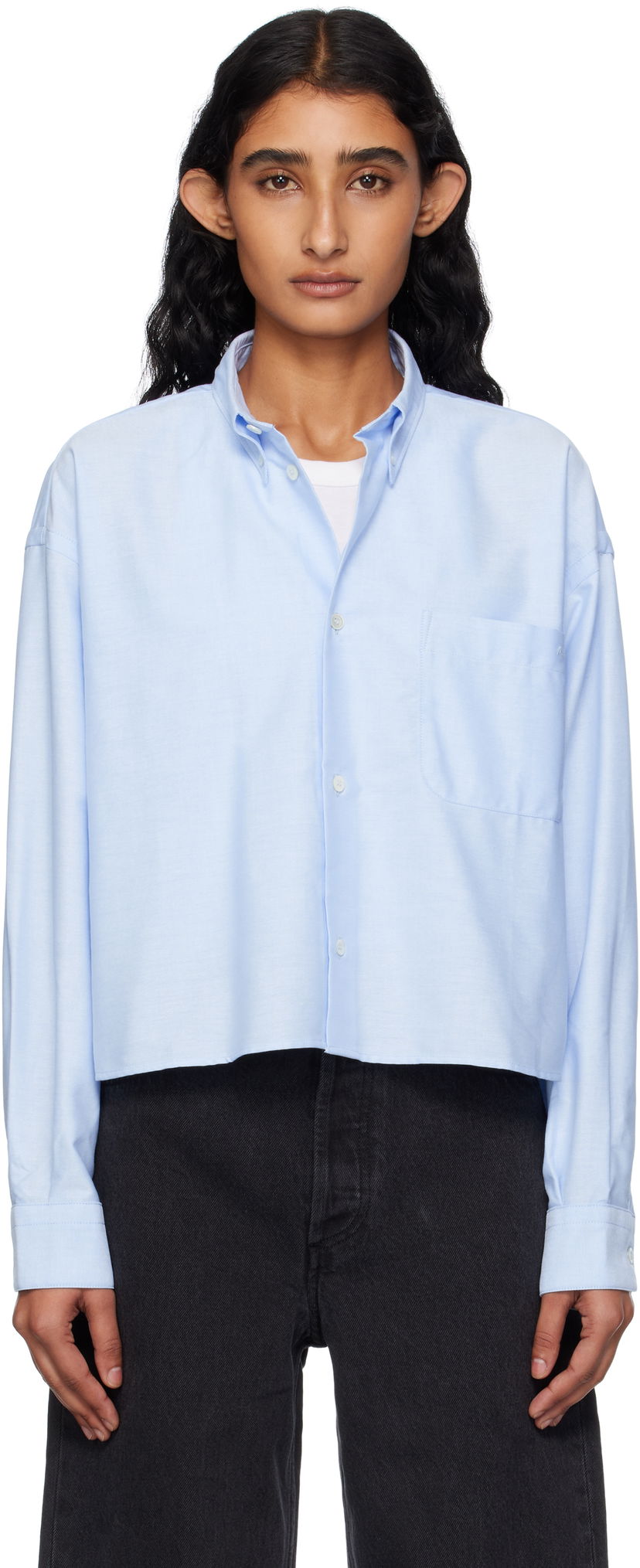 Košulja A.P.C. A.P.C. Sophia Cropped Oxford Shirt Plava | COECK-F12632