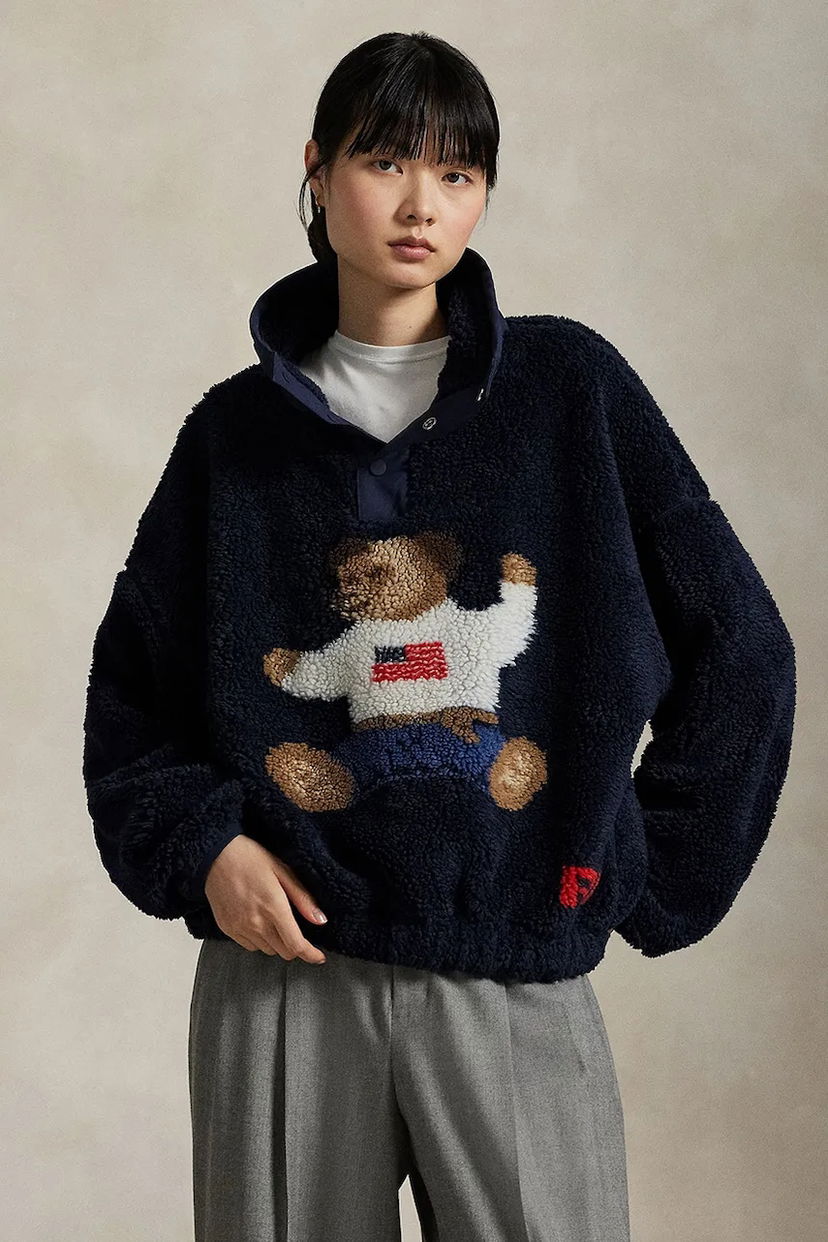 Dukserice Polo by Ralph Lauren Polo Ralph Lauren Fleece Pullover with Bear Tamnoplava | 211971768