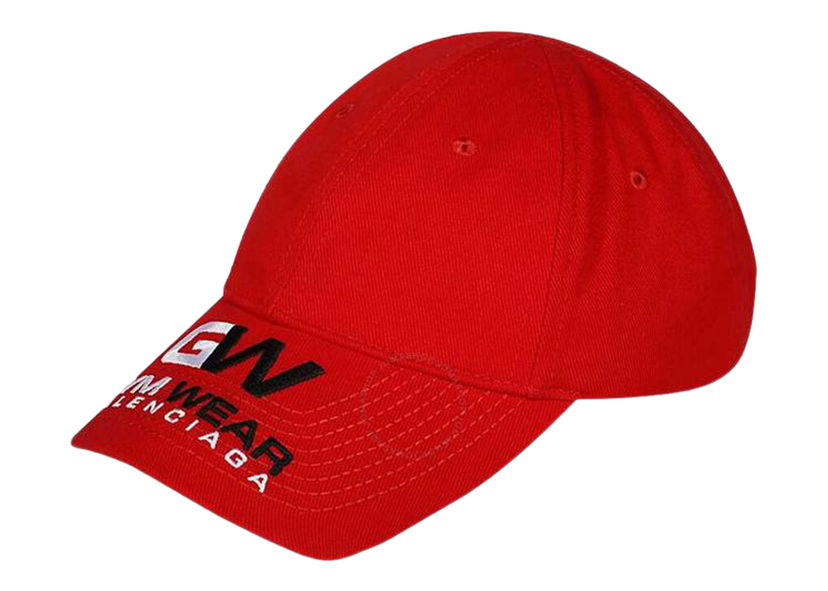 Kapa Balenciaga Gym Wear Velcro Strap Cap Red/White/Black Crvena | 6273903 410B2 6400