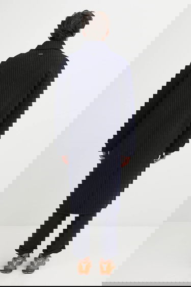 Kaputi Drôle de Monsieur Le Manteau Pinstripes Coat with White Collar Tamnoplava | I.CT143.WO041, 2