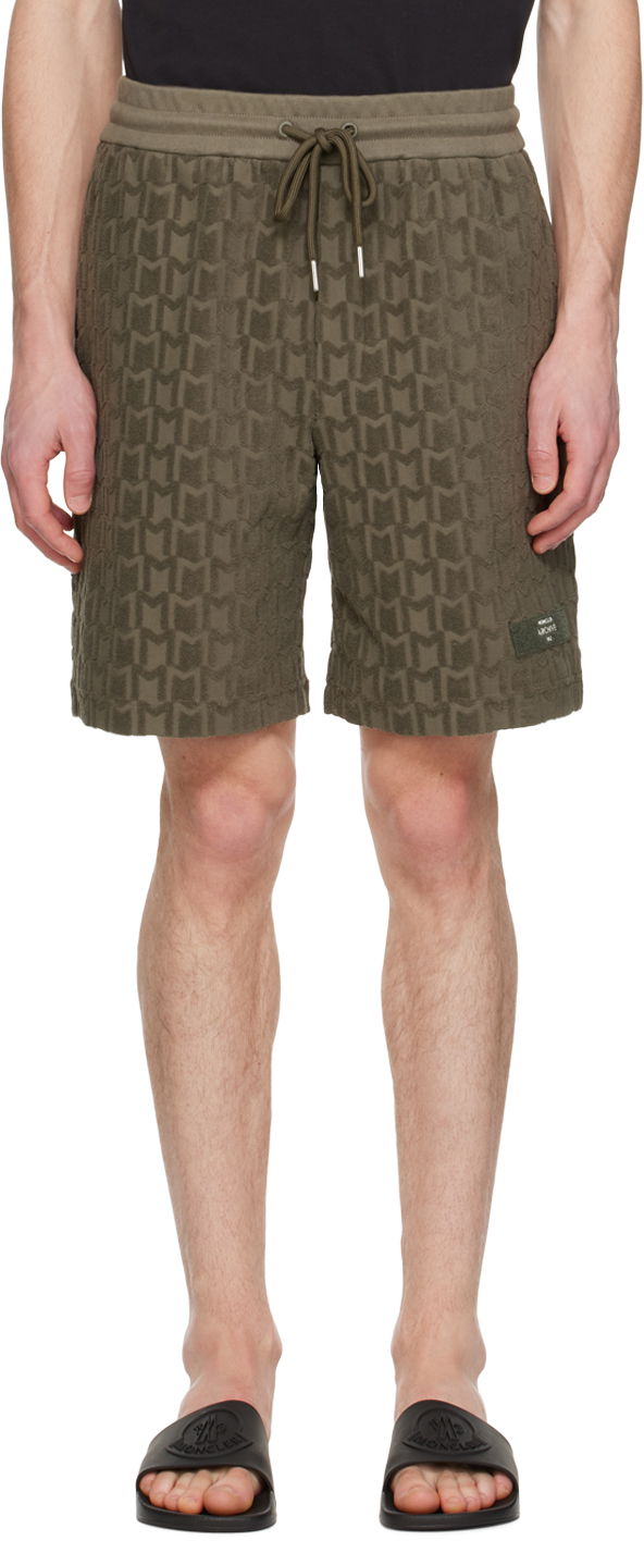 Kratke hlače Moncler Khaki Monogram Shorts Zelena | J10918H0001489AI5
