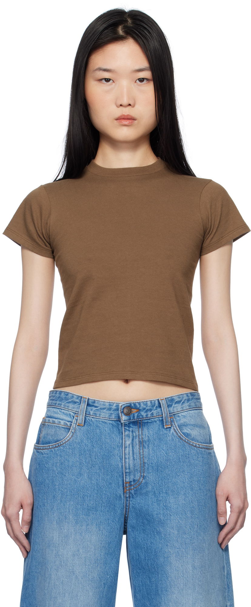 Crop top The Row The Row Tommy T-Shirt Smeđa | 7727-K603
