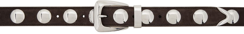 Pojasevi Khaite 'The Benny' Suede Belt with Silver-Tone Hardware Smeđa | 10014-726