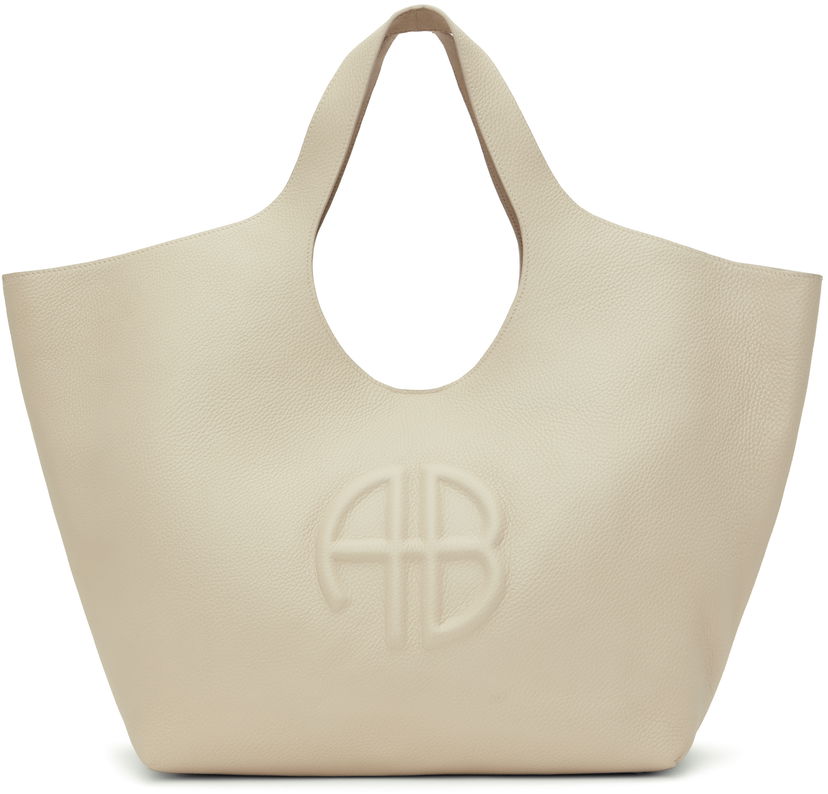 Ručna torbica Anine Bing Lili Embossed Leather Tote Bag Bež | A-13-10244-SDA26