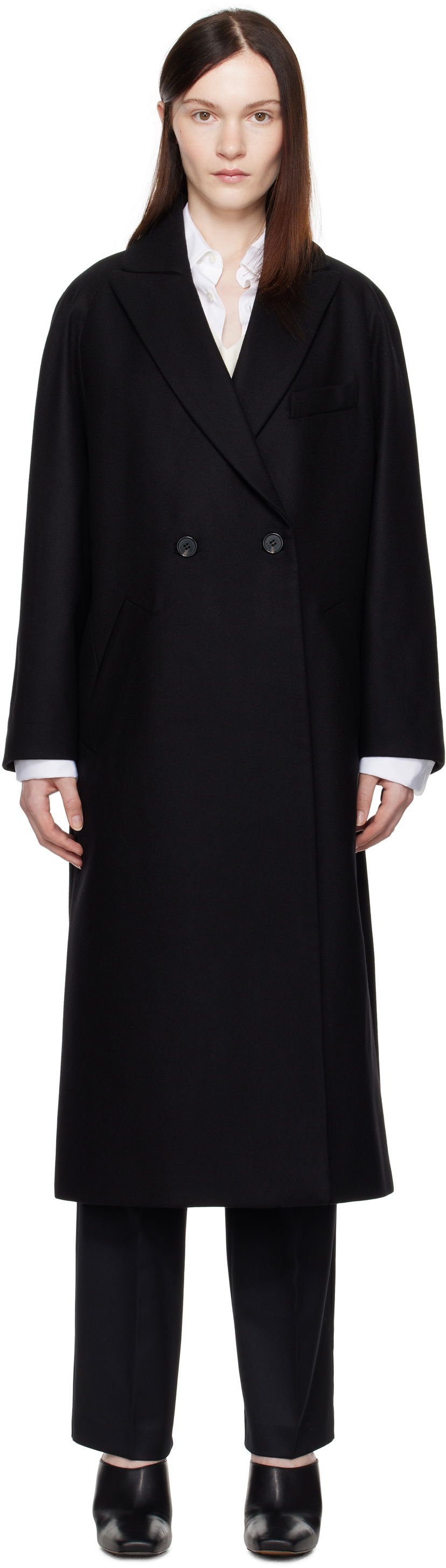 Kaputi A.P.C. A.P.C. Flora Double-Breasted Trench Coat Crna | WOAJS-F01541