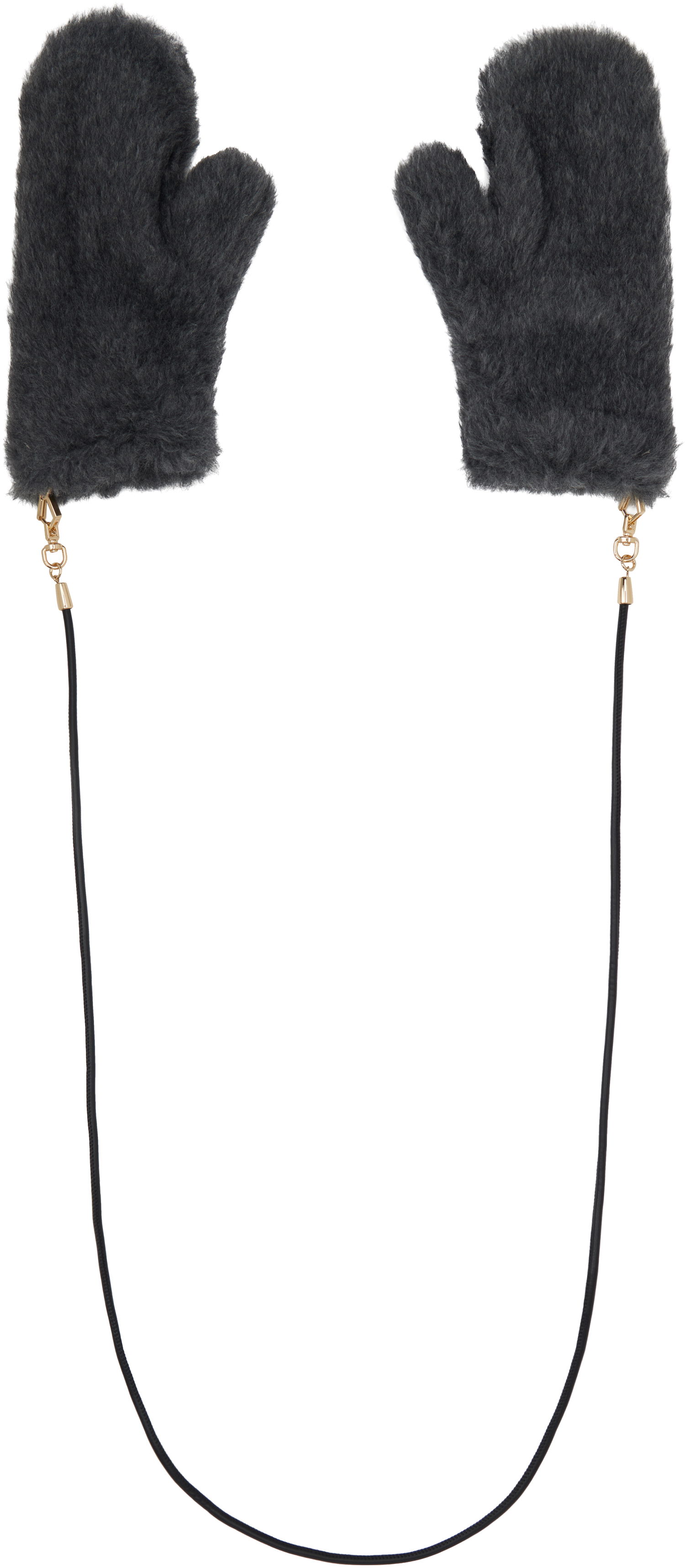 Rukavice Max Mara Max Mara Faux Fur Mitts with String Siva | 2524566082600, 1