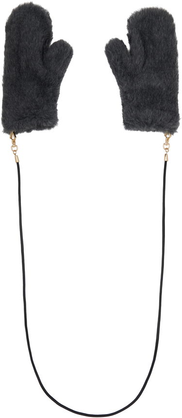 Rukavice Max Mara Max Mara Faux Fur Mitts with String Siva | 2524566082600, 1