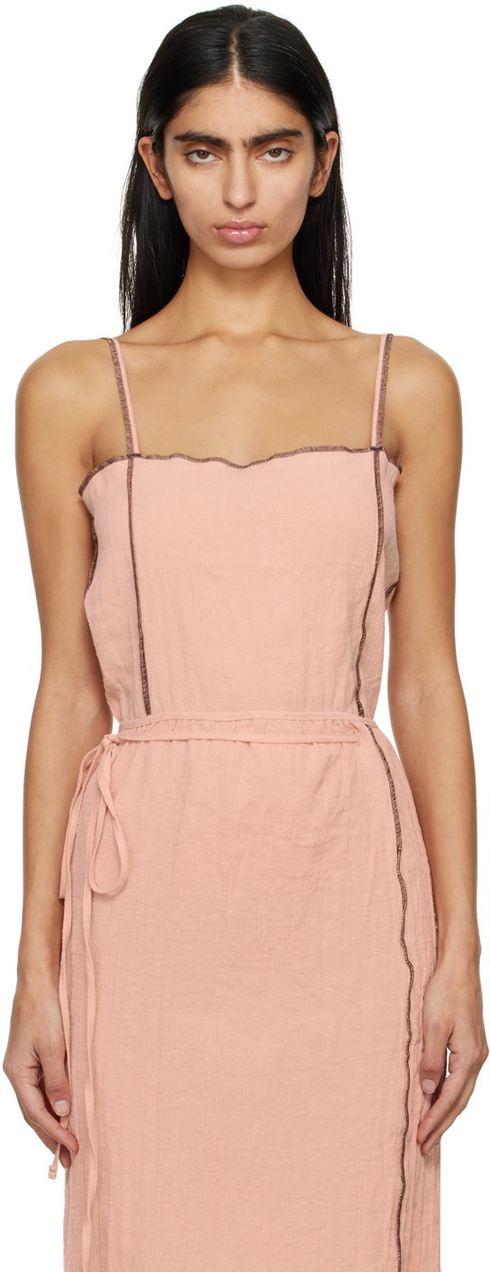 Haljina Baserange Baserange Shok Sleeveless Midi Dress Ružičasta | TOSKS-LC-SP24