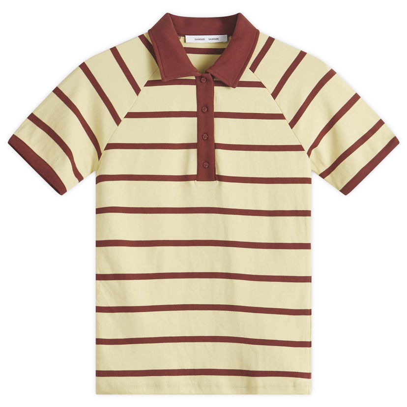 Polo majica Samsoe Samsoe Samsøe Samsøe Saamy Striped Short Sleeve Polo Shirt Žuta | F25100117-CLR002067