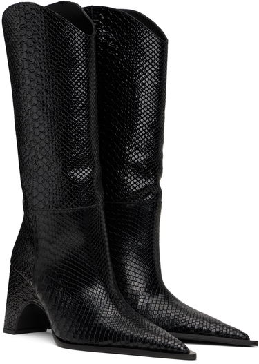 Odjeća Coperni Coperni Python Embossed Bridge Cowboy Boots Crna | COPSH16F6047, 3