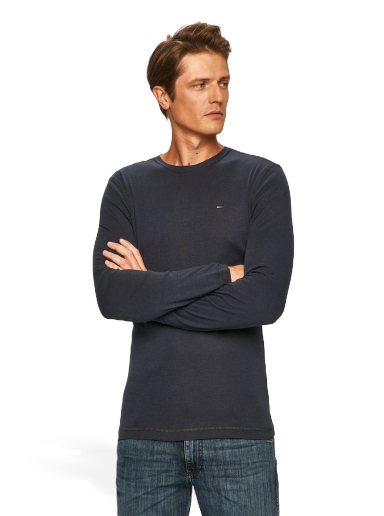 Majica kratkih rukava Tommy Hilfiger Ribbed T-Shirt Tamnoplava | DM0DM04409