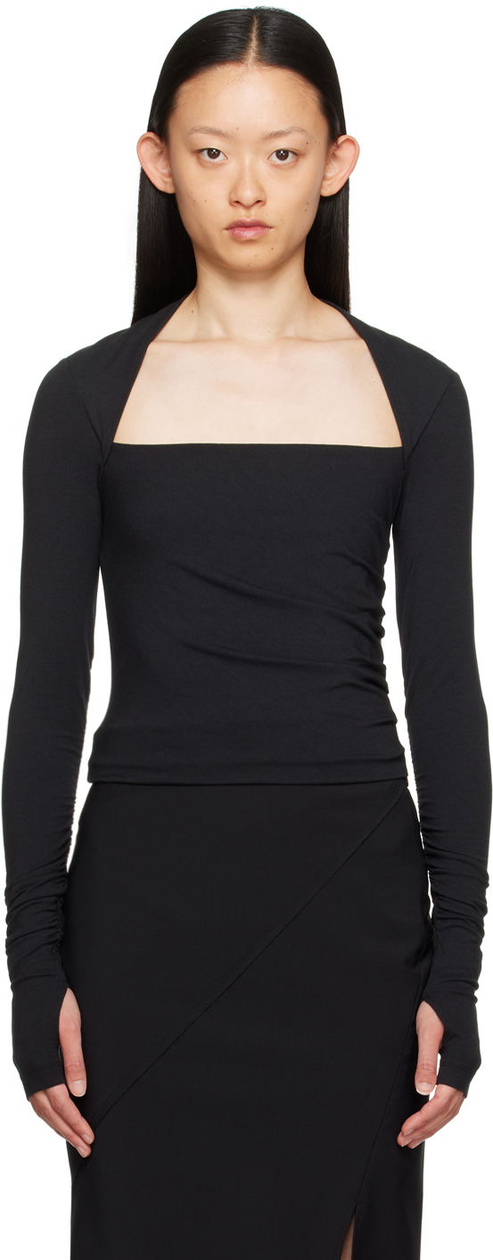 Majica kratkih rukava Helmut Lang Helmut Lang Shrug Long Sleeve T-Shirt Crna | N06HW518