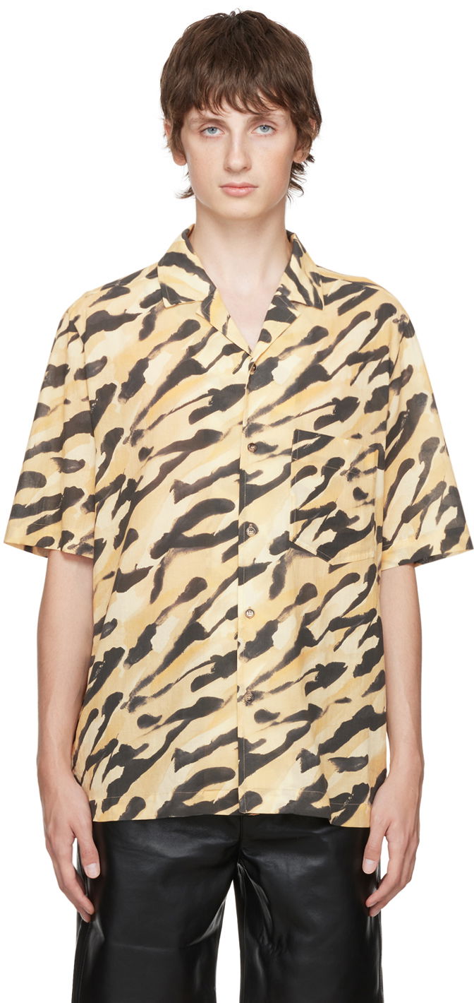 Košulja Nanushka Abstract Print Relaxed Shirt Bež | NM22PFSH00171