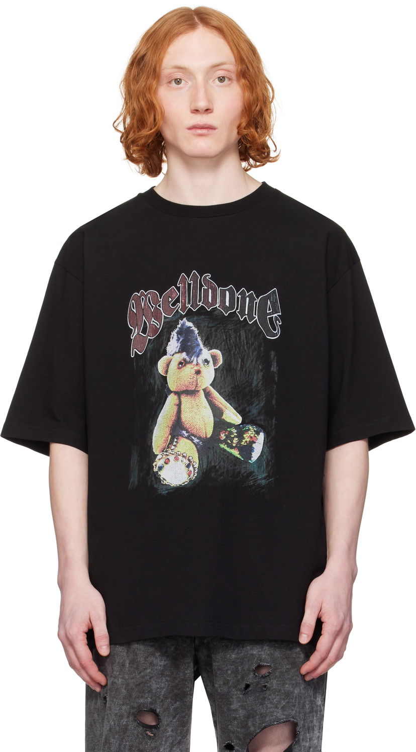 Majica kratkih rukava We11done We11done Punk Teddy Graphic T-Shirt Crna | WD-TT0-25-747-U-BK