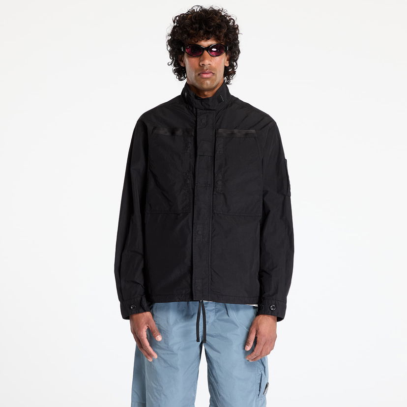 Jakna C.P. Company C.P. Company Flatt Nylon Lens Overshirt Crna | 18CMOS081A005991G-999
