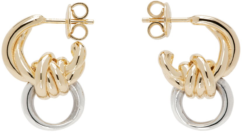 Naušnice Bottega Veneta Knot Earrings Metalik | 795805 V507D