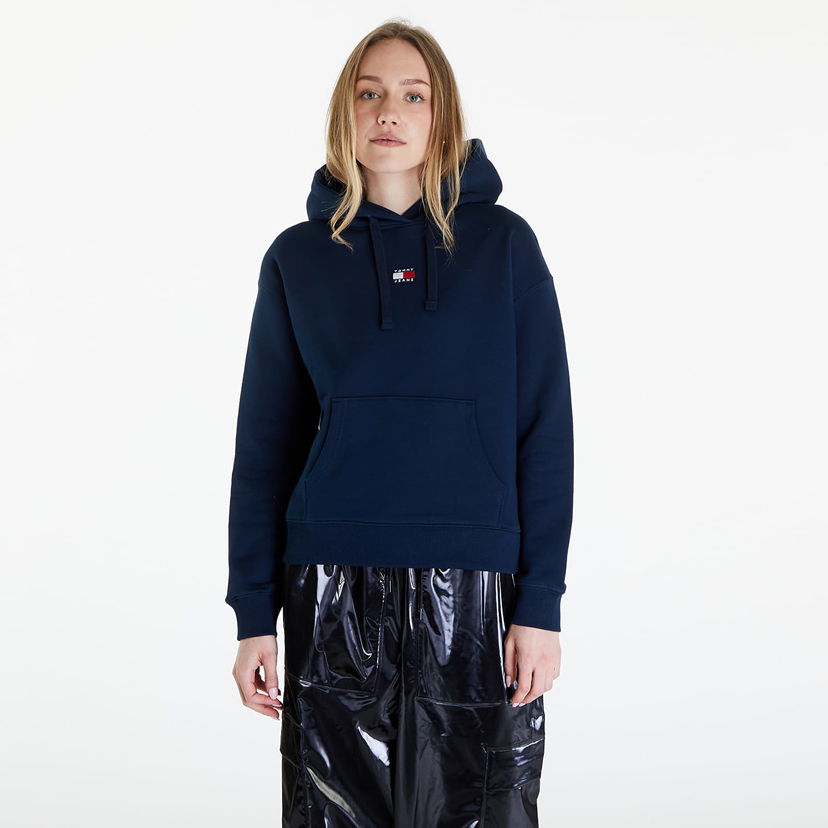 Dukserice Tommy Hilfiger Boxy Badge Hoodie Dark Night Tamnoplava | DW0DW17326 C1G