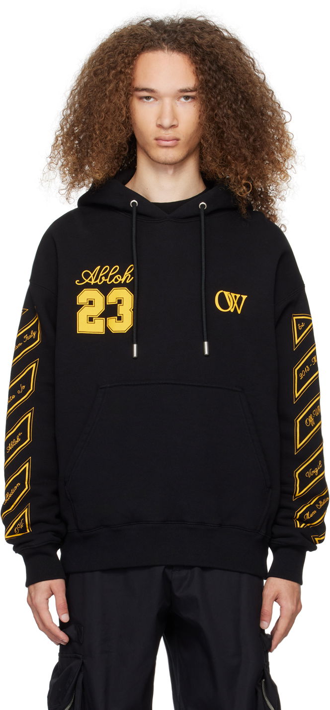 Dukserice Off-White Black 'OW 23' Skate Hoodie Crna | OMBB085S24FLE0121022