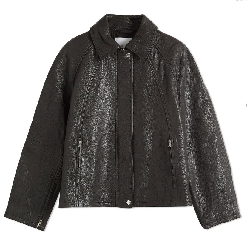 Jakna Samsoe Samsoe Samsøe Samsøe Sanok Leather Jacket Crna | F24400104
