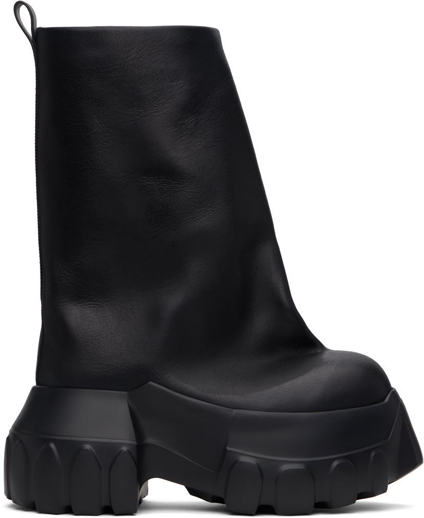 Tenisice i cipele Rick Owens Rick Owens Hollywood Flared Mega Tractor Boots Crna | RR01E5864 LCH