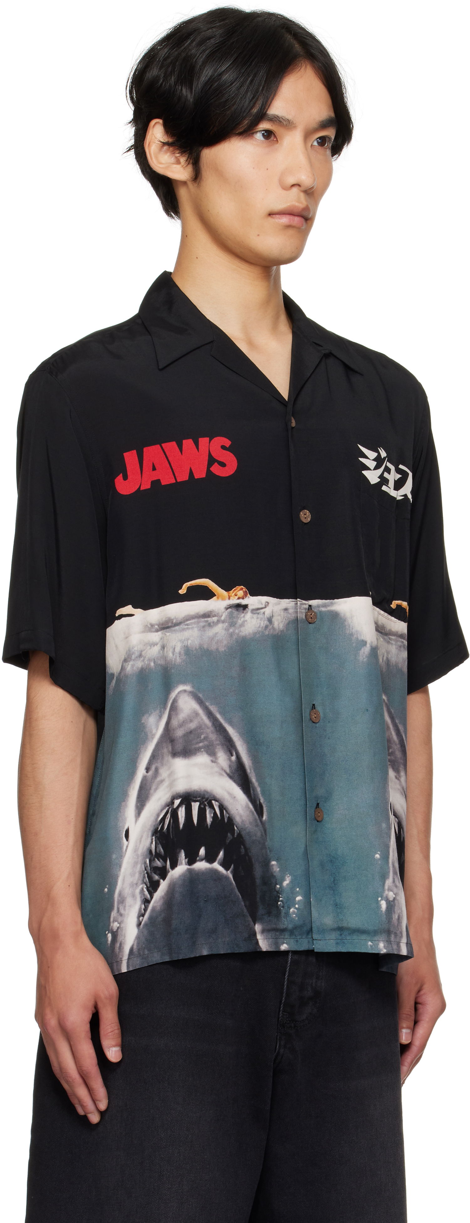 Košulja WACKO MARIA WACKO MARIA 'Jaws' Short Sleeve Shirt Crna | JAWS-WM-HI01, 1