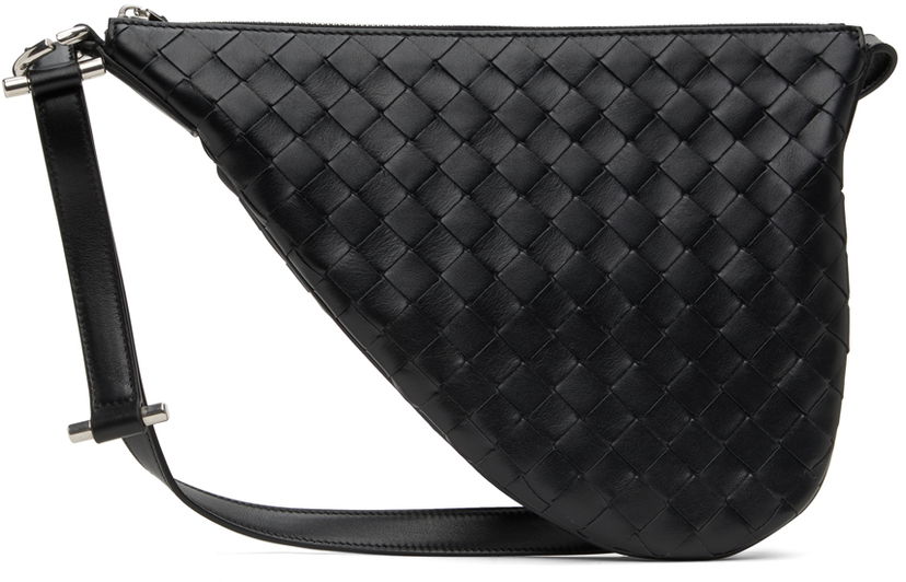 Torba za rame Bottega Veneta Bottega Veneta Small Virgule Crossbody Bag Crna | 755863 V2HL1