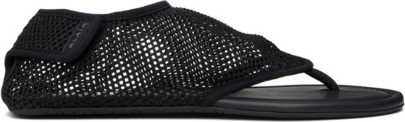 Njega cipela Alaïa ALAÏA Thong Fishnet Sandals Crna | AA3S126TK050