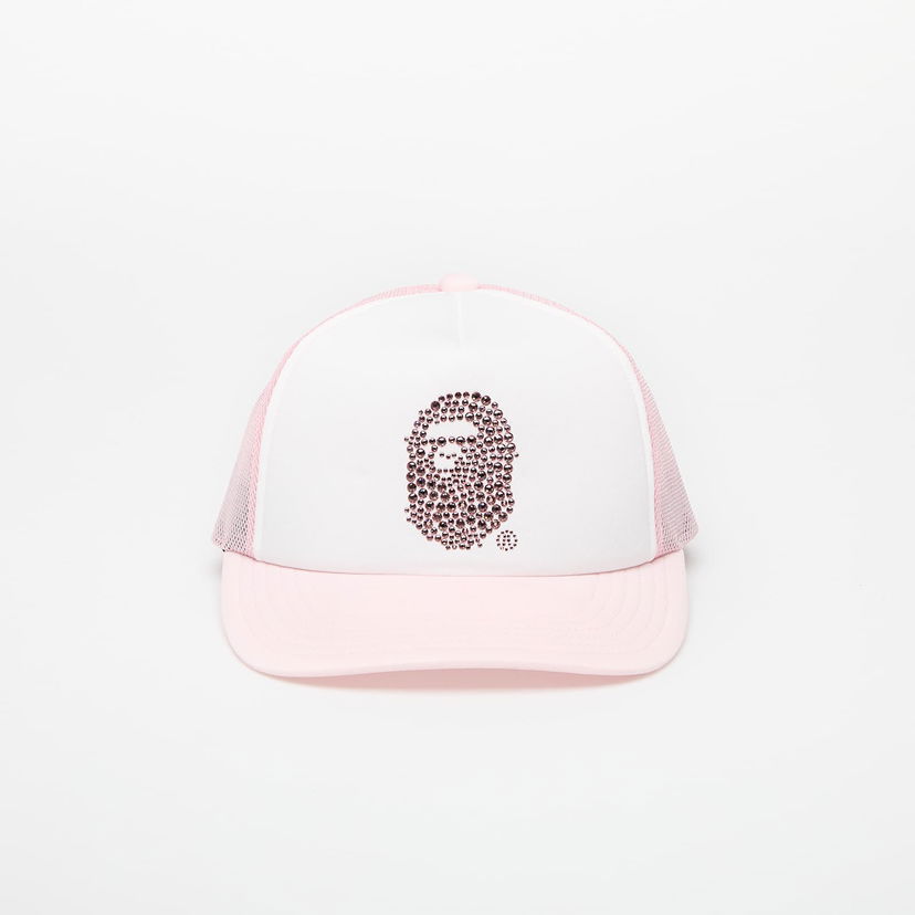Kapa BAPE A BATHING APE Crystal Stone Ape Head Mesh Cap Ružičasta | 001CPK802002LPNK