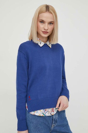 Džemper Polo by Ralph Lauren Lightweight Cotton Crewneck Sweater by Polo Ralph Lauren Plava | 211898583, 0