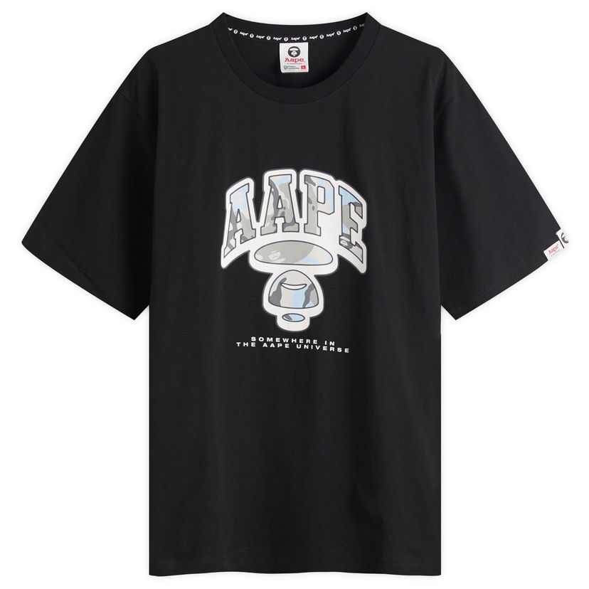 Majica kratkih rukava AAPE by A Bathing Ape AAPE Graffiti Small Face BLE Camo T-Shirt, Size Large Crna | AAPTEM1650XX-BLK
