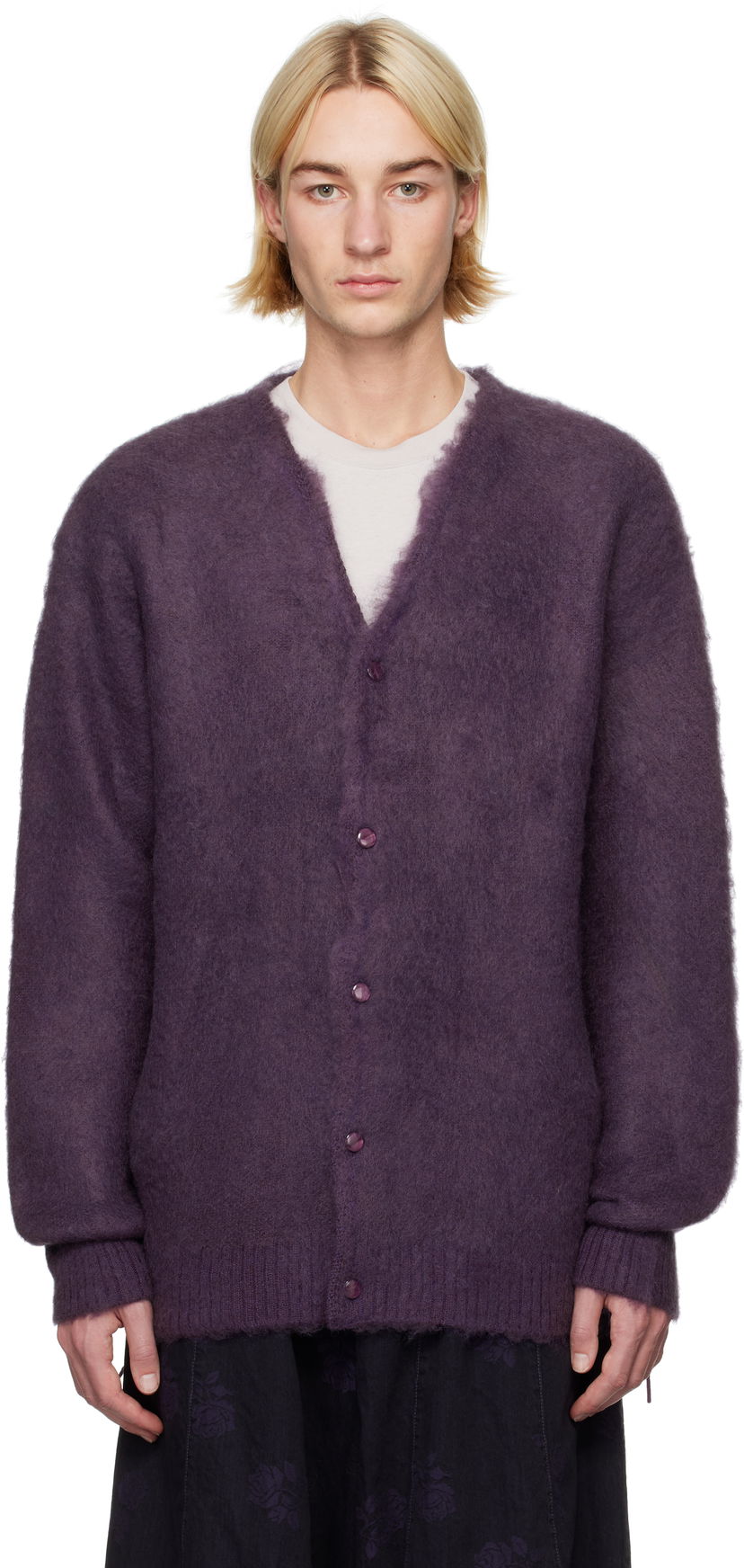 Džemper Needles Mohair Cardigan Ljubičasta | PU314