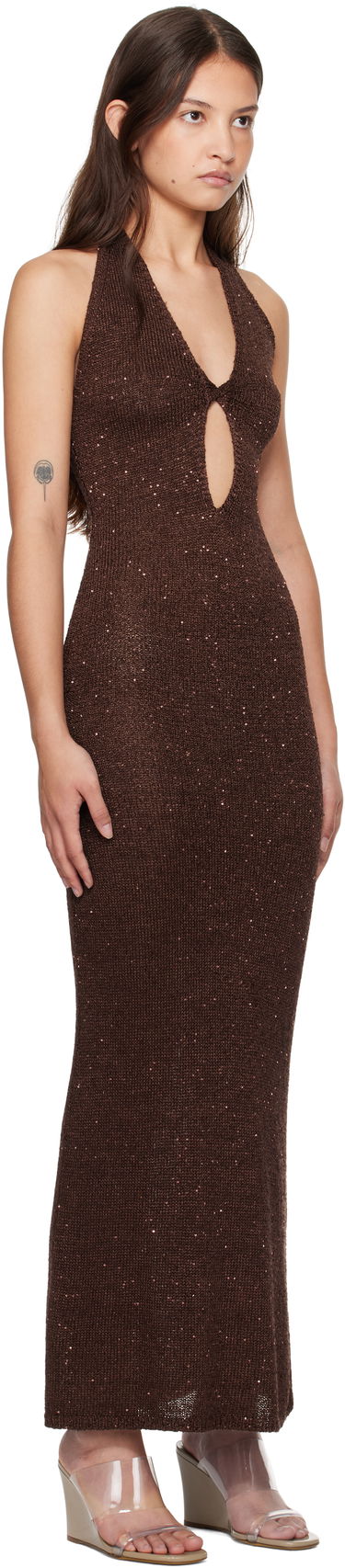 Haljina BEC + BRIDGE BEC + BRIDGE Delfina Halter Midi Dress Smeđa | H24-12436, 1