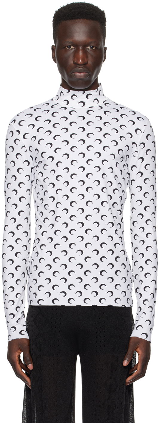 Džemper Marine Serre All Over Moon Turtleneck Bijela | MTS002 CJER0001