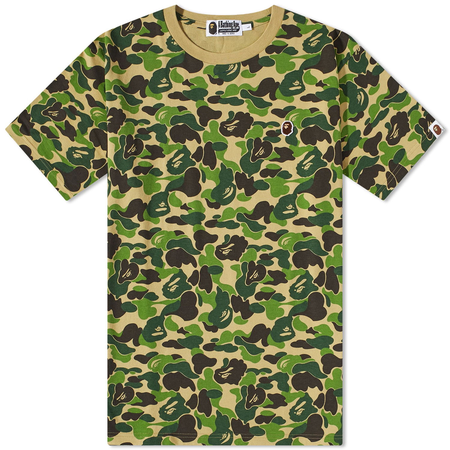 Majica kratkih rukava BAPE ABC Camo Ape Head One Point T-Shirt Green Zelena | 001CSJ301015M-GRN, 0