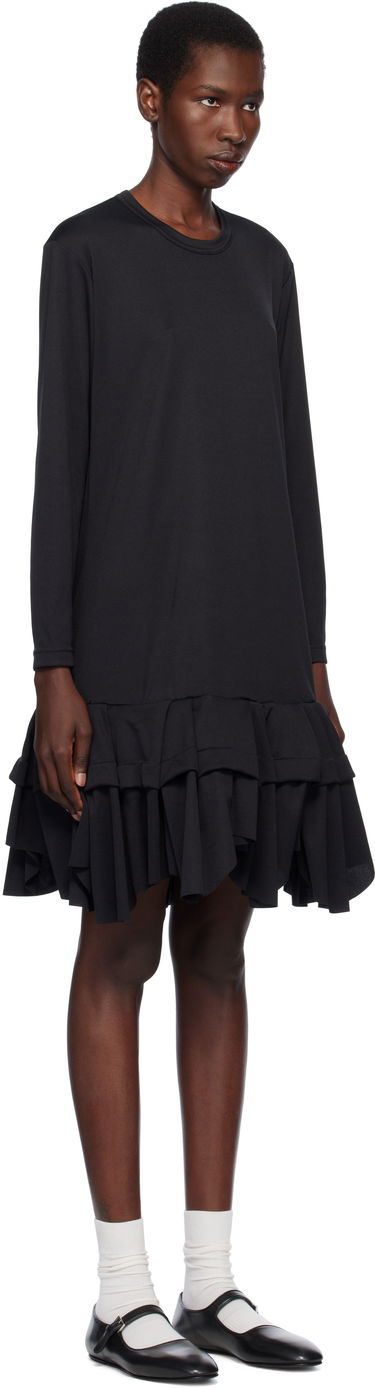 Haljina Comme des Garçons Comme des Garçons Midi Dress with Ruffles Crna | RO-T009-051-1, 1