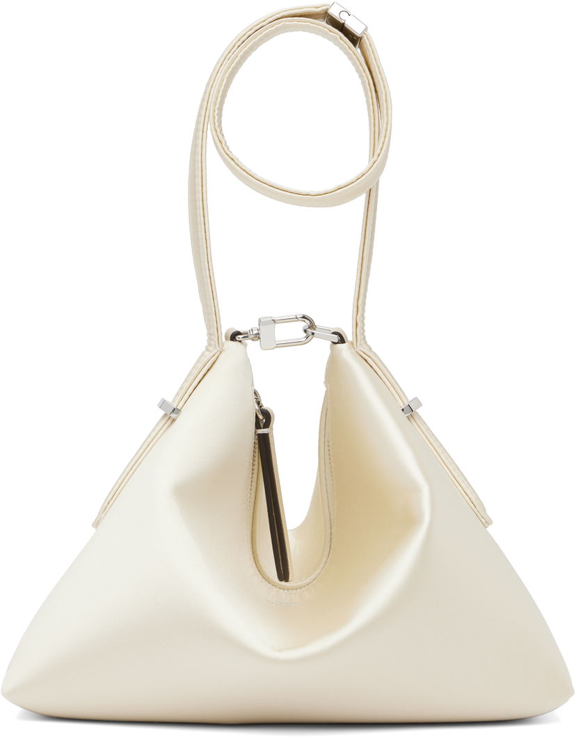 Ručna torbica TOTEME TOTEME Bevel Satin Wristlet Clutch Bijela | 253-WAL0090-FB0227