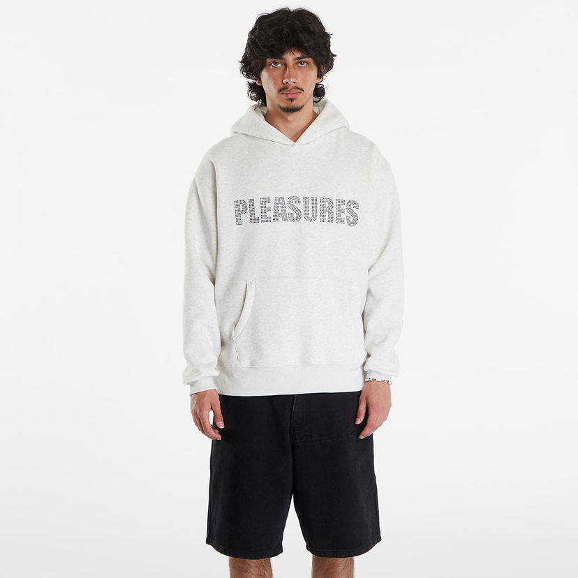 Dukserice Pleasures Rhinestone Impact Hoodie Light Heather Grey Bijela | P24SU003 GREY