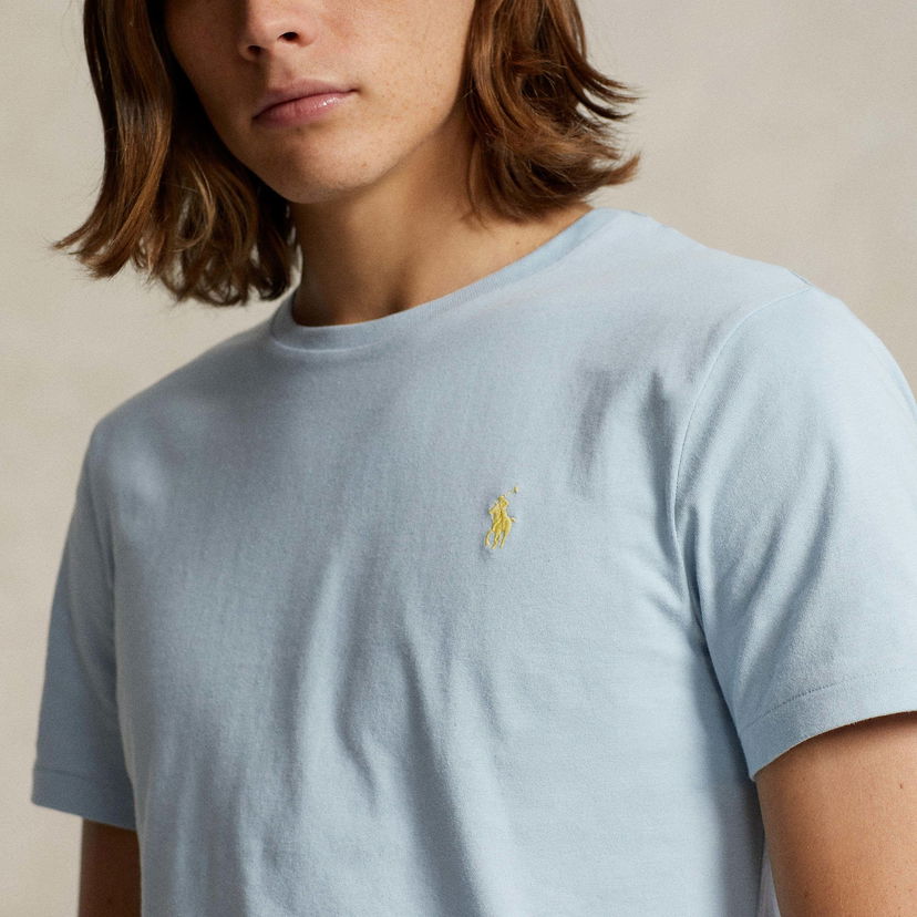 Majica kratkih rukava Polo by Ralph Lauren Polo Ralph Lauren Custom-Slim-Fit Rundhals-T-Shirt Plava | 710671438362