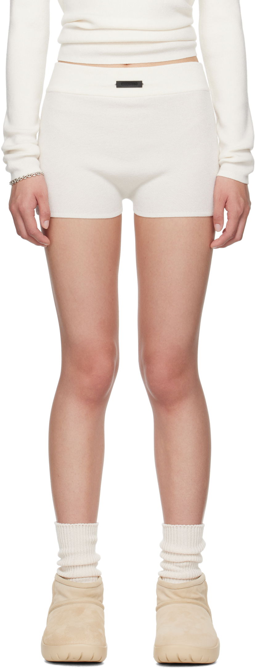 Bokserice Fear of God Fear of God ESSENTIALS Soft Rib Knit Boxer Shorts Bijela | 192SP257704FW