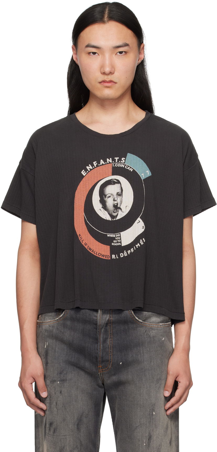 Crop top Enfants Riches Déprimés Enfants Riches Déprimés Snake Boy Rib Cropped T-Shirt Crna | 010-825